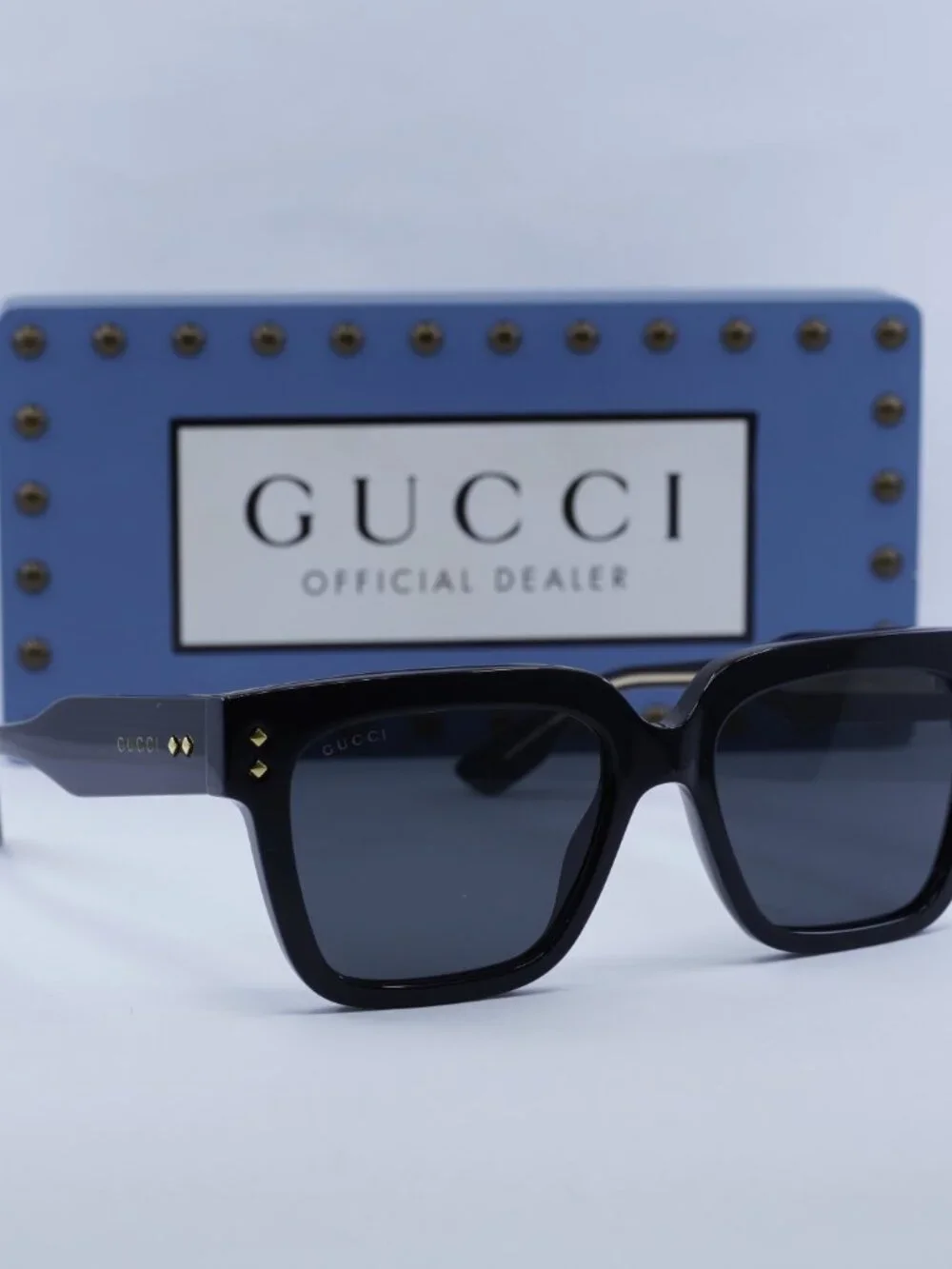 Gucci GG1084S 001 Square Sunglasses - Black/Grey
